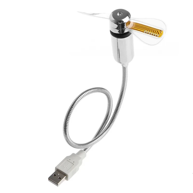 Flexible Gooseneck USB LED Clock Fan with Real Time Display For Notebook PC