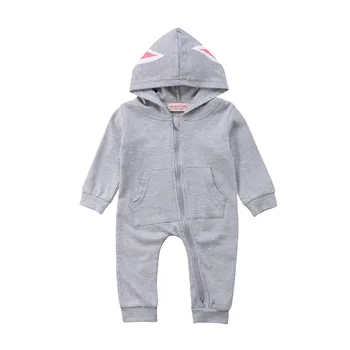 

Newborn Infant Baby Girl Rabbit Hooded Romper Autumn Long Sleeve Gray Gray Cotton Cute Girls Clothing Jumpsuit Outfit Clothes