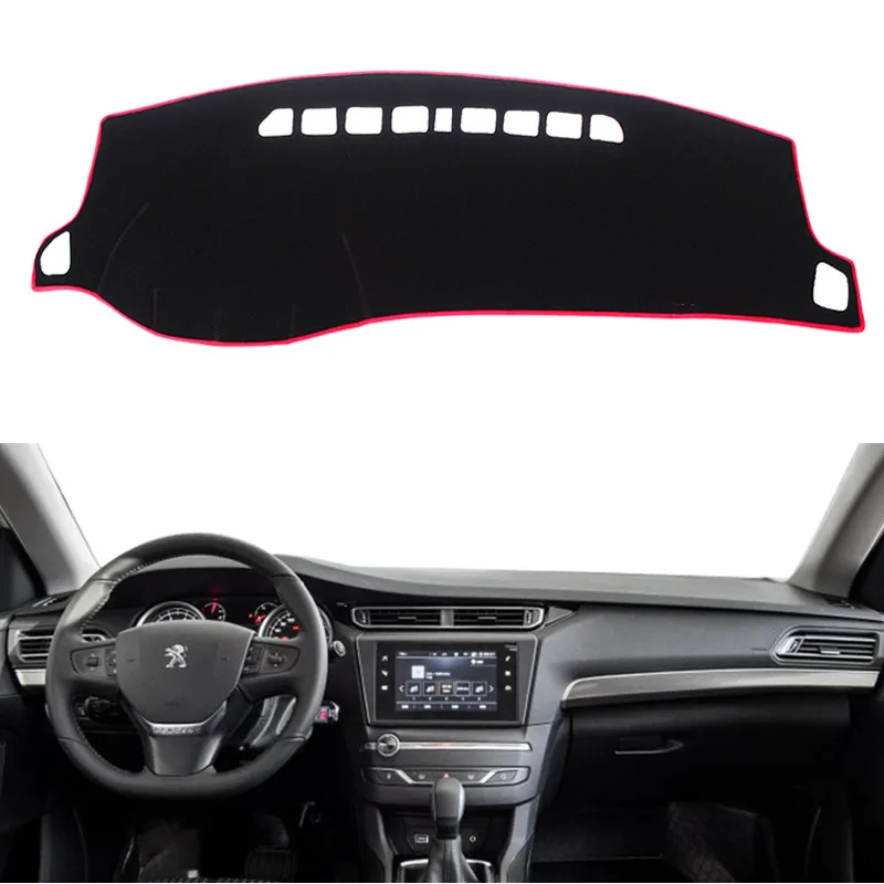 

For Peugeot 408 2014 2015 2016 Auto Dashboard Cover Mat Pad Anti-UV Sun Shade Cushion Instrument Protect Carpet Car Accessories