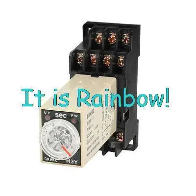 

Free Shipping DC 24V 14 Pins 4PDT 0-5S 5 Seconds Timer Delay DIN Rail Time Relay H3Y-4 w Base