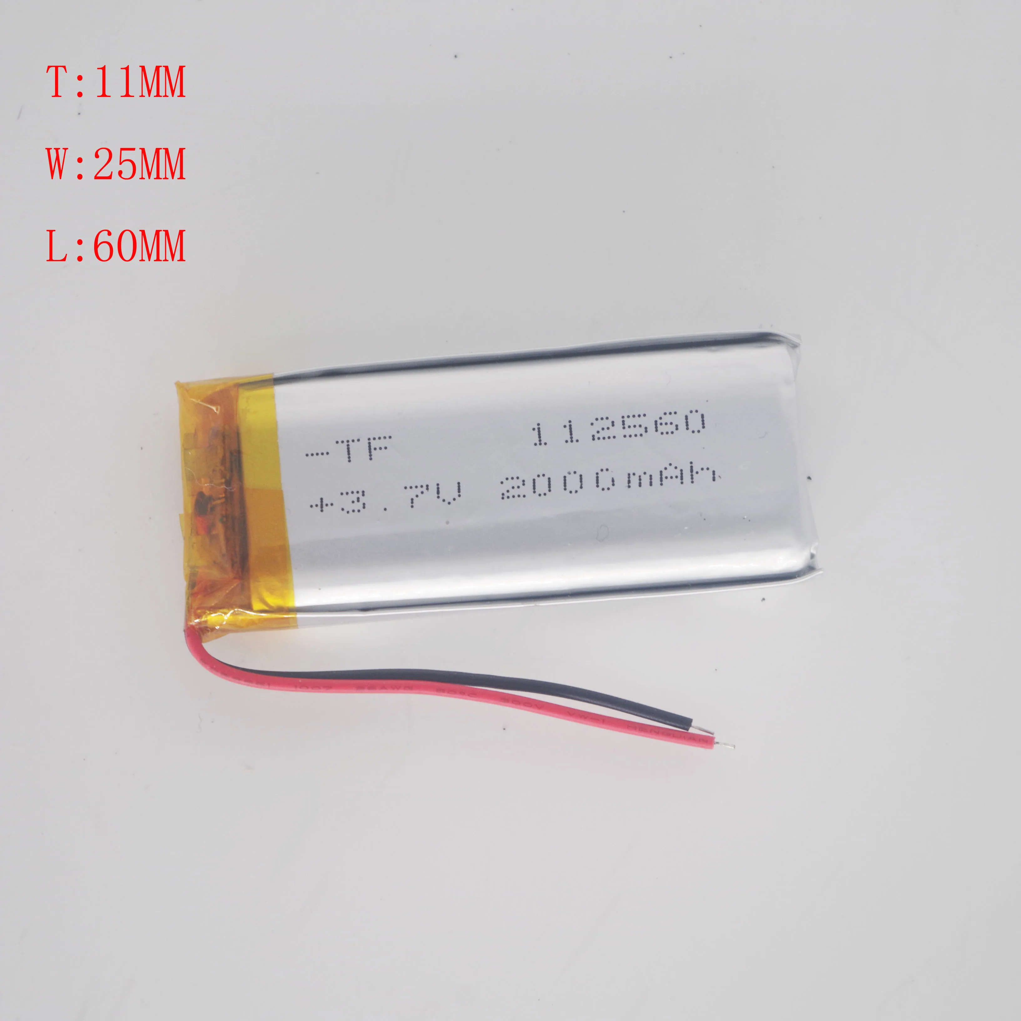 

3.7V Polymer Lithium Battery 2000MAH 112560 Applicable to Wireless Wifi Mobile Power Navigator