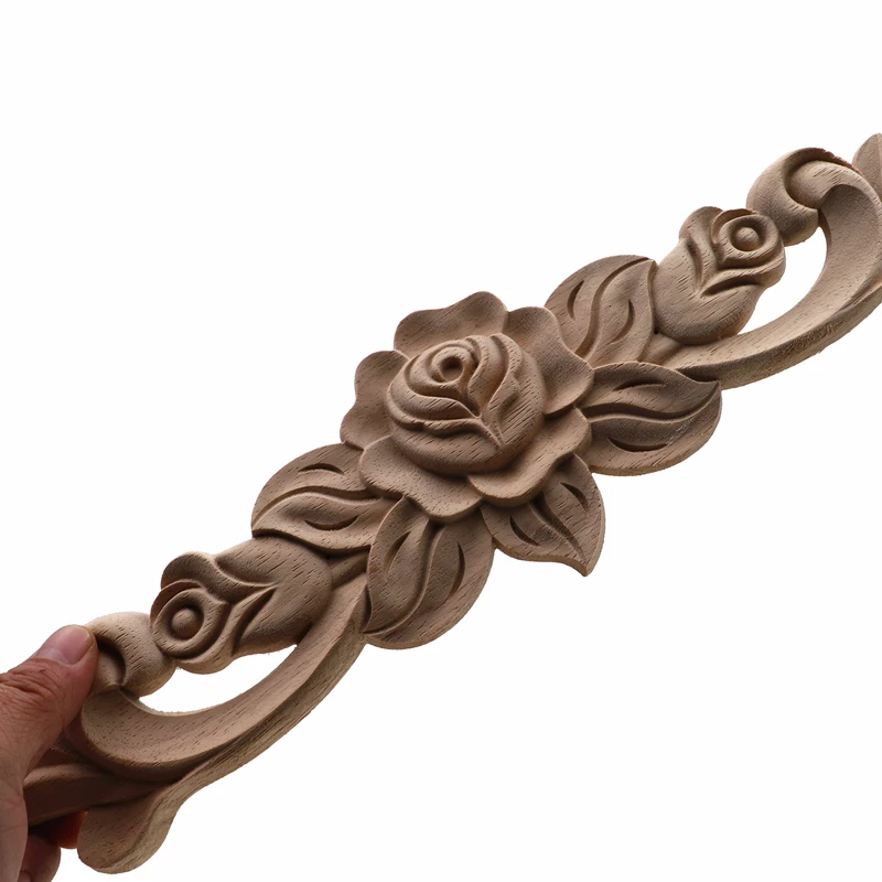 Wood Appliques Furniture Cabinet Mouldings Decal Ornament Crafts Wooden Figurine Crafts Wood Figurines
