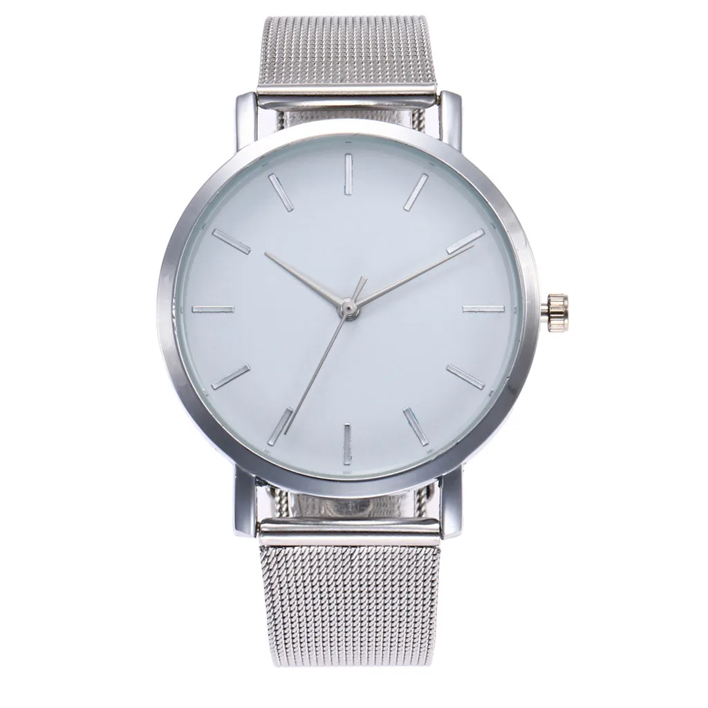 

Female Top Luxury Business Crystal Simple and Unique Stainless Steel Quartz Watch with Unique Disk Design and Mesh Belt Watch