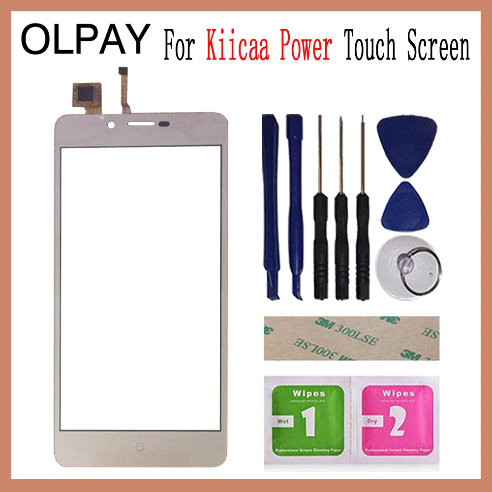 OLPAY 5,0 ''сенсорный экран для Leagoo Kiicaa power сенсорный экран дигитайзер Панель переднее стекло объектив сенсор инструменты клей+ салфетки - Color: Gold With Tools