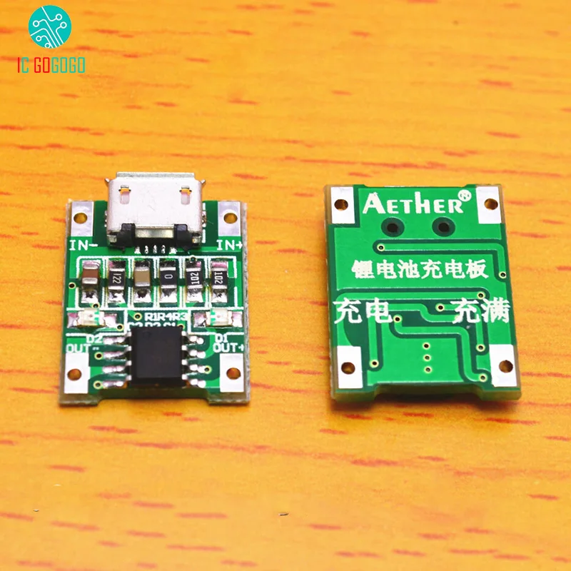 

3pcs TP4056 1A Lithium Battery Charger Module Li-ion Lipo Battery Charging Board Charge with MICRO USB interface 1.9*1.4CM
