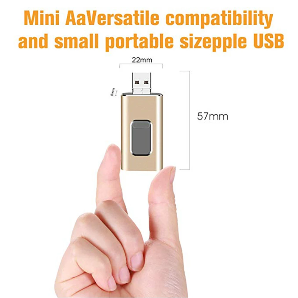 USB Flash Drive 128GB 3 in 1 USB 3 0 Adapter External Storage Memory Stick Adapter 5