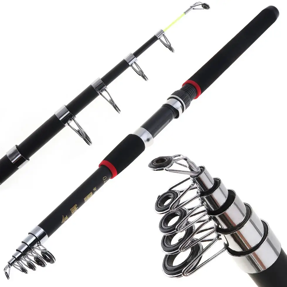 15pcs 2.4m Fishing Rod Reel Combos Full Kit Telescopic Spinning Pole Lure Line Hook Track Tool Set for Ocean Fishing