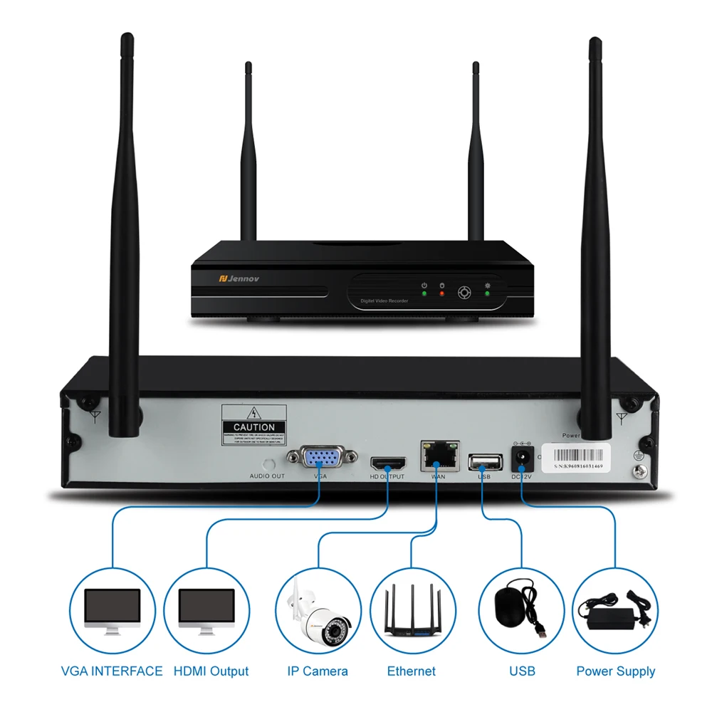 ES сток 4CH 1080P наружная камера видеонаблюдения IP Беспроводная CCTV NVR Wifi H.265 система безопасности комплект аудио запись HD P2P