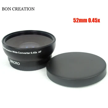 

BON CREATION 52mm 0.45x Conversion Lens with Lens Cover & Lens Bag WIDE Angle + Macro Conversion Lens Black Color