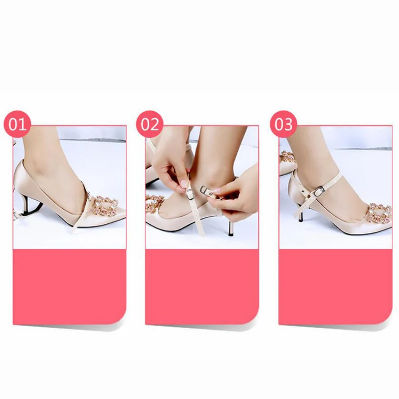 1 Pair High Quality Detachable Lady high-heeled Shoelace Pumps Anti-slip Shoe Strap With Buckle Shoelaces Replacement Accessorie