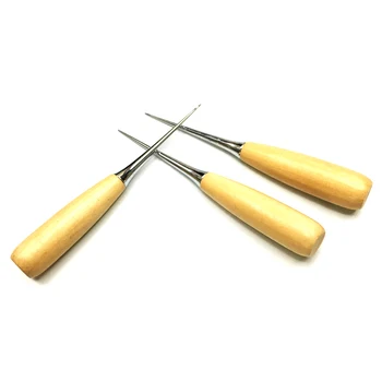 

Felt Craft 1 PC Round hole Wood Handle Awl DIY Tool Sewing Awl Poking Tools for Felt Poked