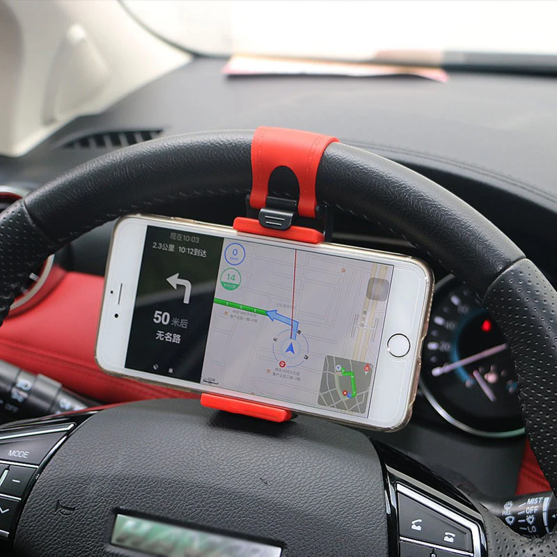 Автомобильная подставка для телефона зажим рулевого колеса крепление на