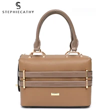 SC металлическая рамка Женская модная веганская кожаная сумка маленькая дизайнерская Полоса Металлическая Рамка Сумка-тоут чехол вечерние сумочки Сумка через плечо