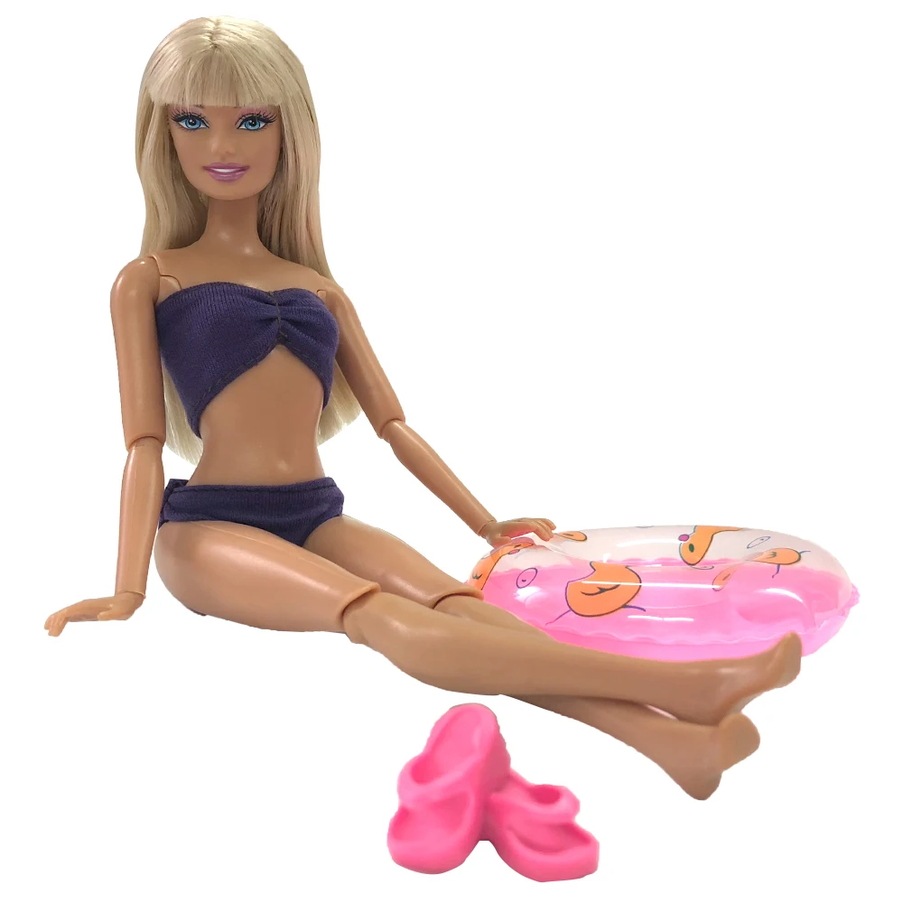 NK купальники для кукол пляжные купальники купальник + тапочки + плавучий буй Lifebelt кольцо для куклы Барби лучший девушки подарок 031D