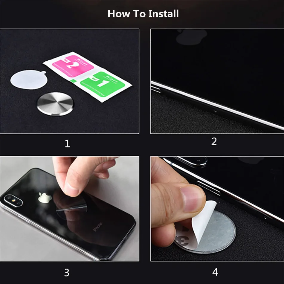 Металлическое покрытие, наклейки на магните, автомобильный держатель для телефона Xiaomi Huawei, Универсальная металлическая пластина для крепления, магнитный держатель для iPhone 7