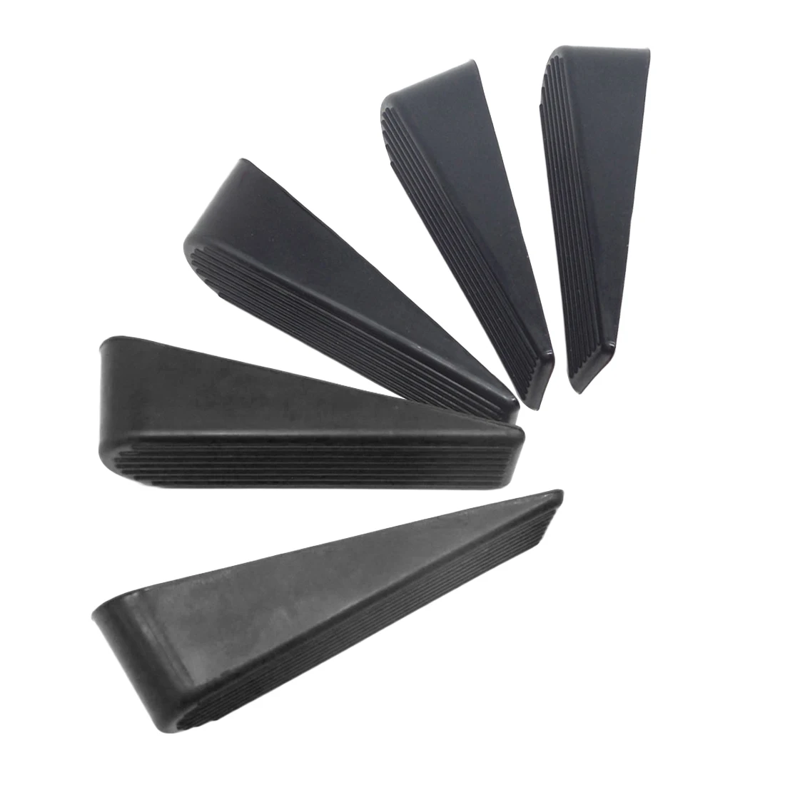 

Door Wedge Shaped Plastic Door Stops 12*4*2.5cm 5pcs Non-Slip Black Door Buffers for Office Home Baby Safe Floor Door Stopper