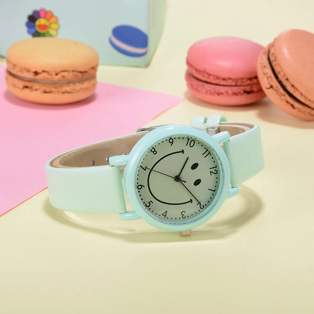 Горячие новые женские часы модные роскошные улыбка девушка подростка наручные часы прекрасные удобные детские часы Relogio Masculino часы