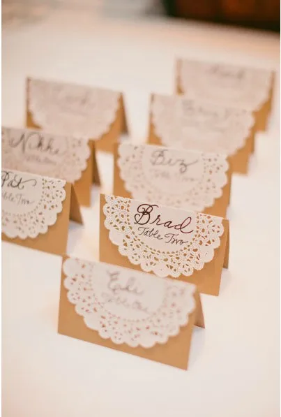 

Free Shipping 100pcs/lot DIY Kraft Color Table Name Place Card Can Customized Name