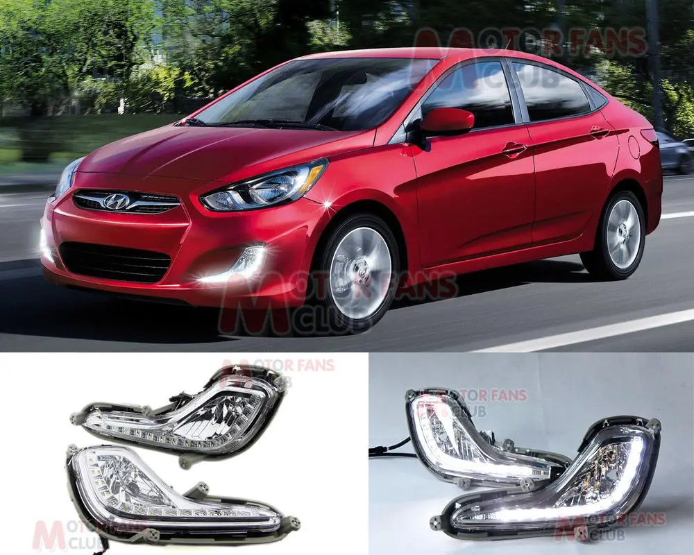 LED Daytime Running Light DRL For Hyundai Accent Car Driving Fog Lamp DRL 2011 2012 for free shipping Wholesale Automobiles & Motorcycles
