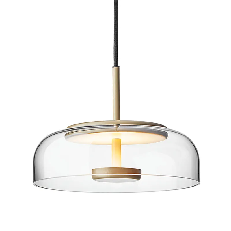 Nordic Modern Simple Designer Glass Metal Led Pendant Light for Dining Room Living Bar Deco Dia 23cm Hanging Lamp 2271 | Освещение