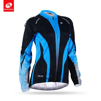 

NUCKILY Women's Winter thermal Bike Jersey Reflective Warm Cycling Winter Jacket Bicycle Clothing GE007