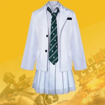 

Battle Grounds Role Cosplay Clothes Skirt Costume White Uniform Cloth Full Set New Fashion Figure Gamer Cosplay Drop Ship