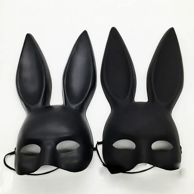 Halloween Long Ears Rabbit Bunny Velvet Mask Party Costume Cosplay Masquerade US