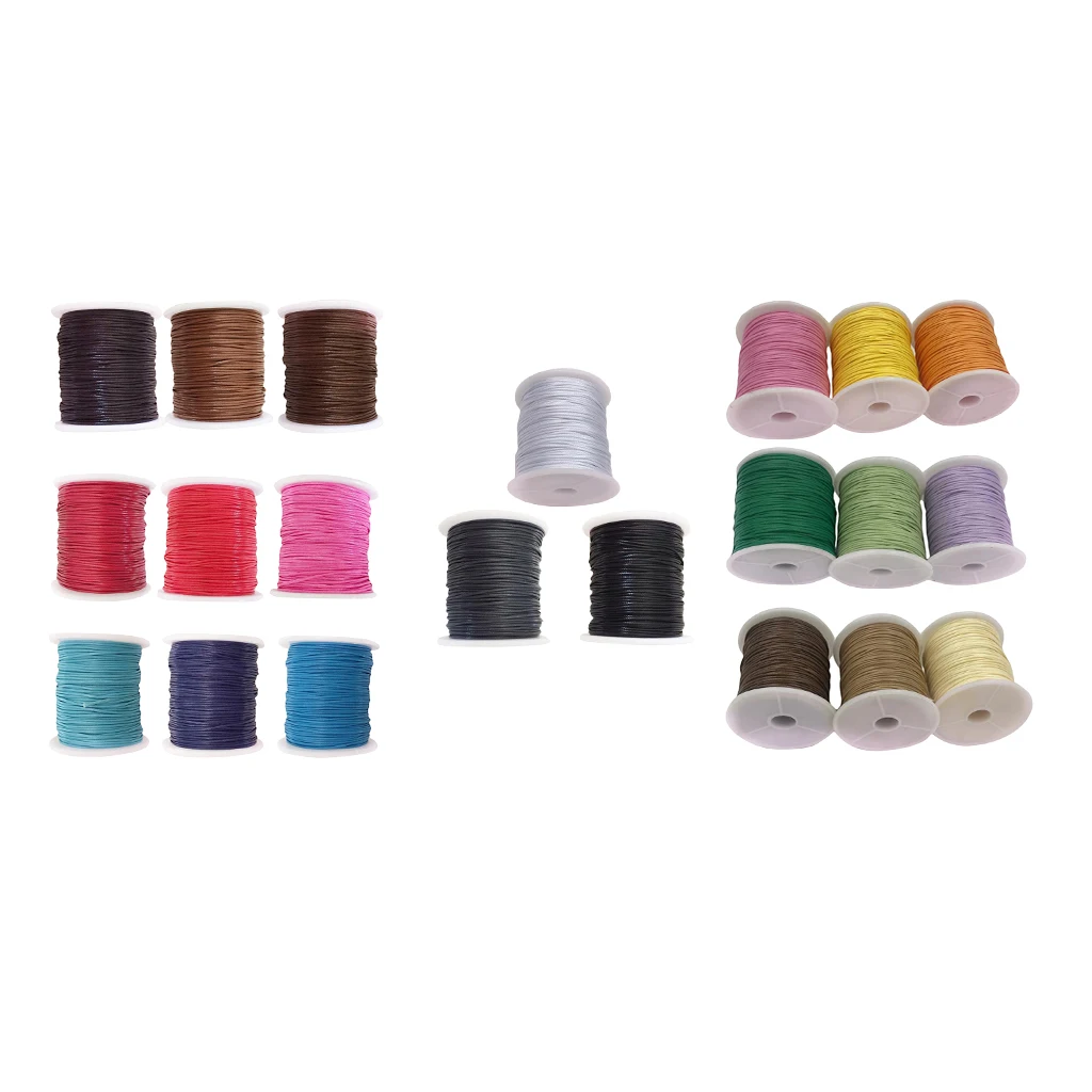 3 Rolls of 80 Meters Waxed Nylon Cord String for DIY Jewelry Making Necklace Bracelet Earrings Thread for Handmade Crafts 1mm 