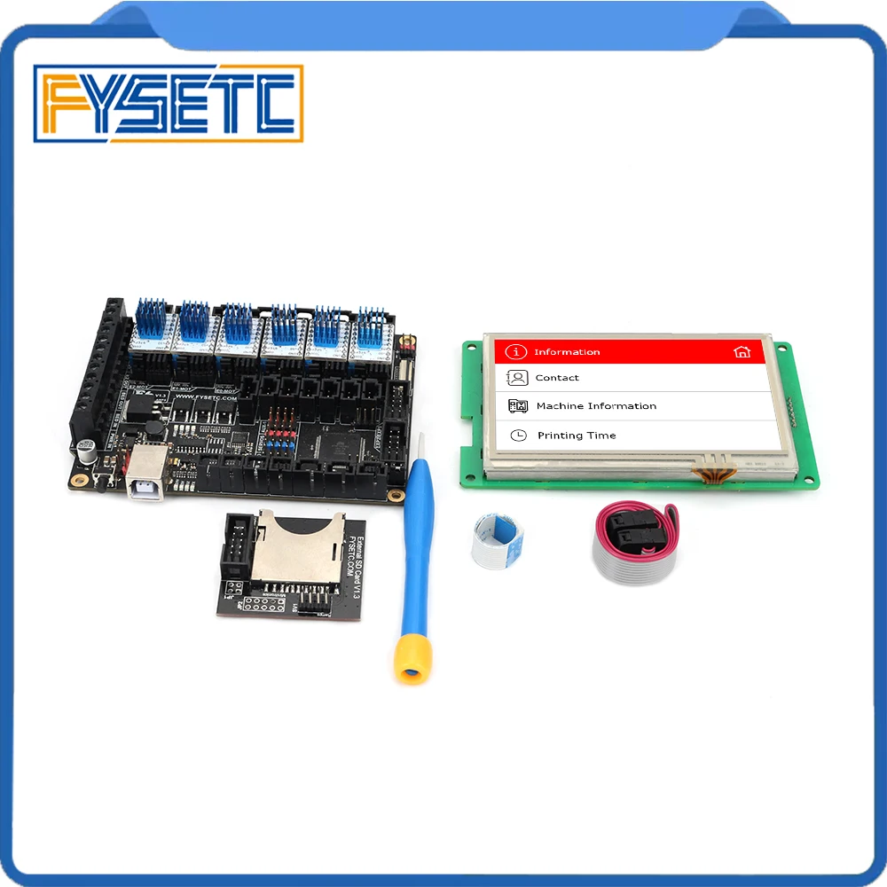 

FYSETC F6 V1.3 ALL-in-one Mainboard + 4.3" Touch Screen + 6pcs TMC2100/TMC2208 /TMC2130 v1.2/DRV8825/S109/A4988/ST820