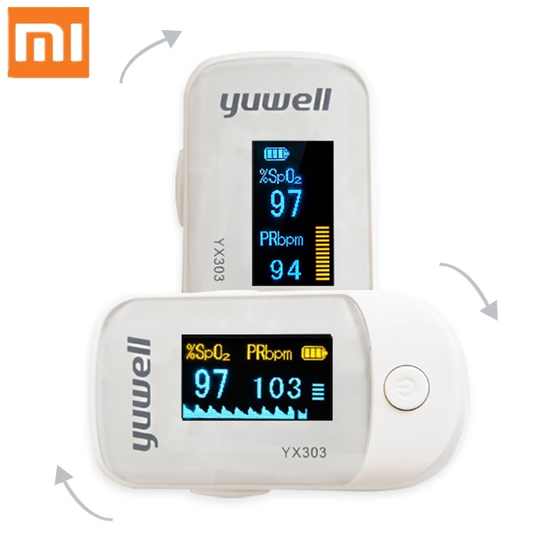 Oiginal xiaomi Yuwell YX305 YX303 Digital Fingertip Pulse Oximeter OLED screen Care for health High-speed sensor Auto power off