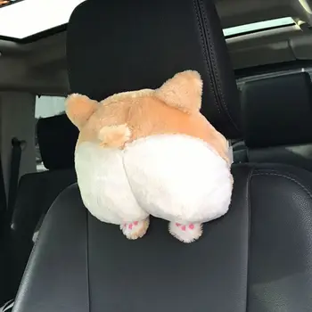 

Universal Cute Soft Corgi Butt Shape Pillows Car Headrest Neck Rest Auto Neck Safety Cushion Vehicle Car Interior Accessories
