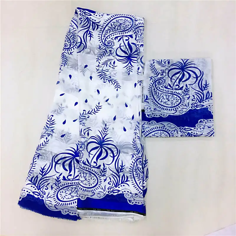 

DF!2019 Popular Wax fabric Top Quality Vintage Silk wax cloth African Wax Prints Fabric 4+2yards/lot for Party Dress ! L42385