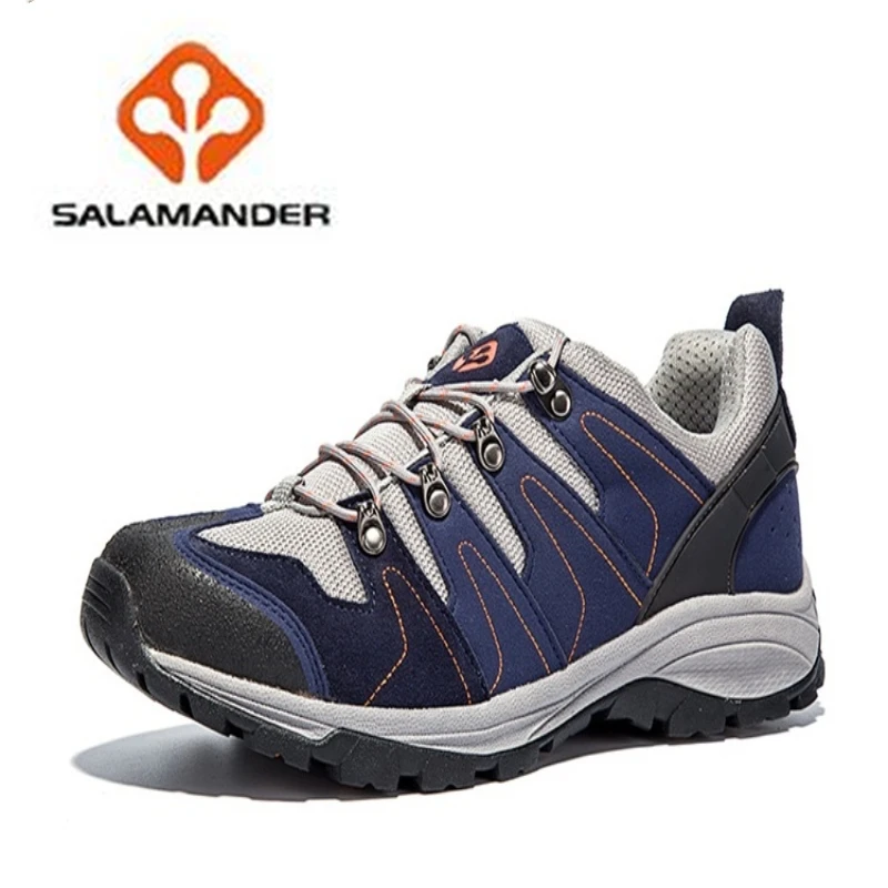 

2017 NO25 sport walking shoes Original salamander Genuine Leather Sport walking Shoes for Men outdoor sport Shoes Sneakers
