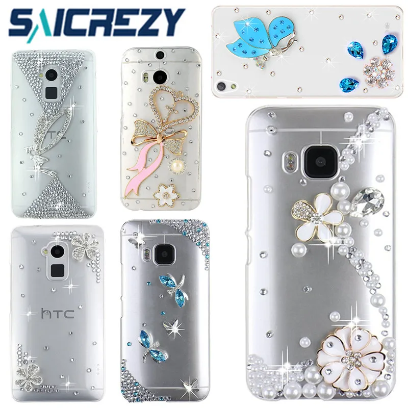 

For HTC 10 U11 Life U12 One M7 M8 M9 E8 E9 Plus A9 Desire 12 12S 820 626 728 Case luxury Clear rhinestone case Phone Coque Cover