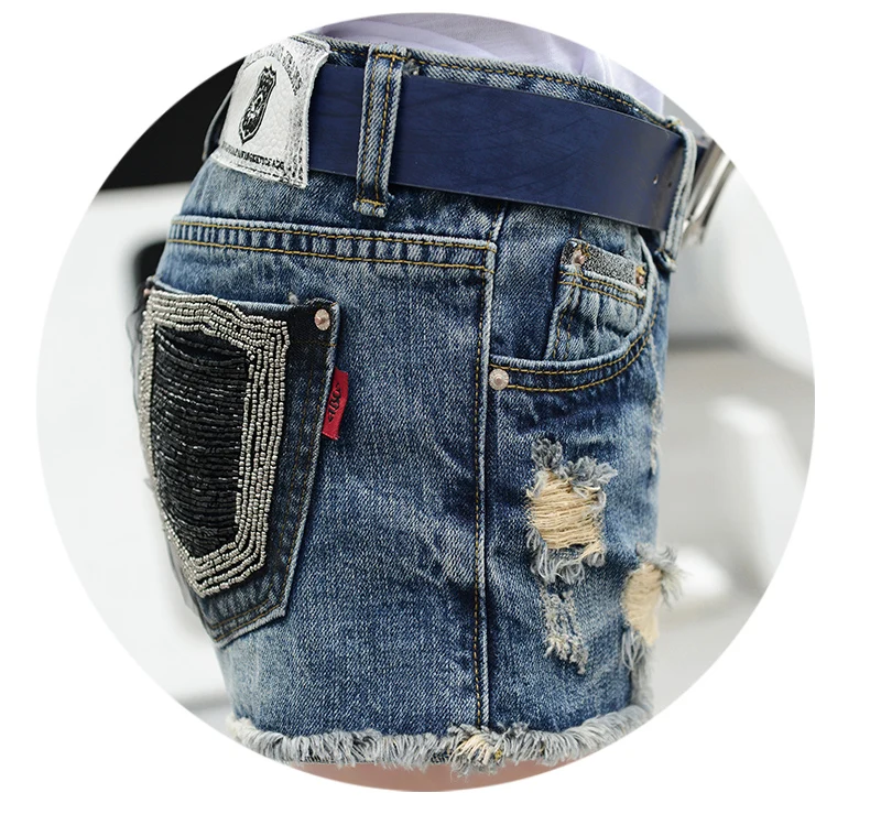 Loyalget Tassel Women Denim Shorts Vintage High Waist Female Caual Summer Loose Ladies Shorts Ripped Jeans For Women