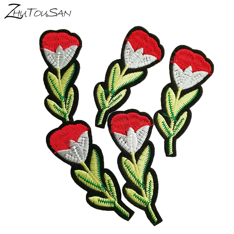 ZHUTOUSAN High Quality Embroidered Repair Patches Iron On Flower Patch DIY Hotfix Motifs Sewing Appliques 20pcs/lot | Дом и сад