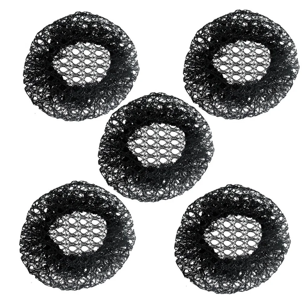 

5 Pcs Black Mesh Elastic Bun Cover Hairnets for Women