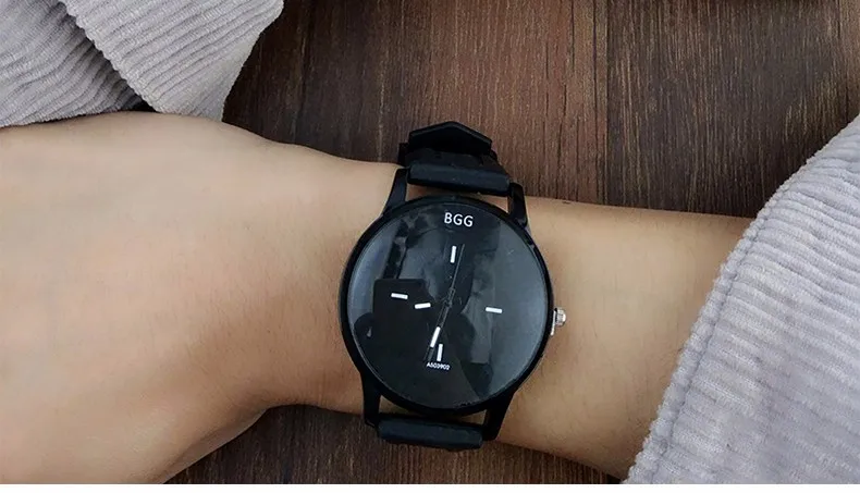 Классические черные и белые силиконовые кварцевые часы BGG Брендовые женские наручные часы для влюбленных желеобразные повседневные часы женские простые часы