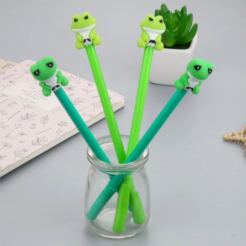 

4 PCs Korea Stationery Learning Office Creative Cartoon Solid Frog Gel Pen Student Stationery Supplies