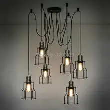 Креативные 6 головок европейские сельские Лофт Промышленные кантри железные винтажные лампы, для гостиной украшения дома PLL-279