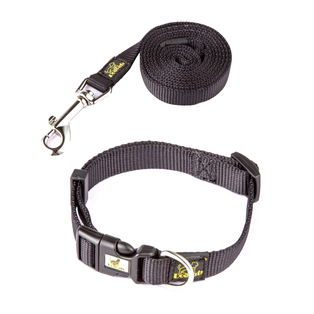 Pet Collar and Leash Dog Necklace Set of Collar Solid Style for Pet Dog