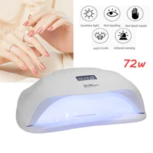 72 Вт УФ светодиодный светильник для ногтей для маникюра Сушилка для ногтей для всех гелей лак с автоматическим датчиком умный контроль температуры