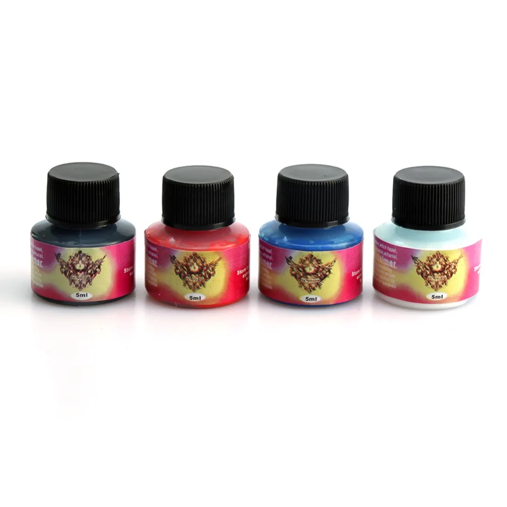 

4 Colors/Bottles Tattoo Ink Pigment Set Kits for Tattoo 5ml Professional Beauty Permanent Makesup Paints US Brand Tattoo Ink