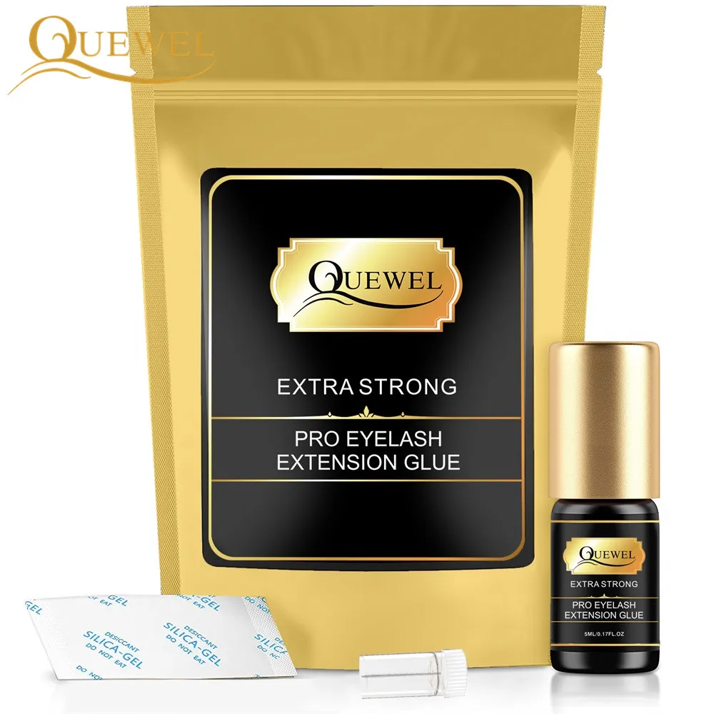 

Quewel Lash Glue 5ml 1-2 s dry time Eyelash Glue Eyelash Extension Glue Individual Eyelash Glue Adhesive Retention 7-8 weeks