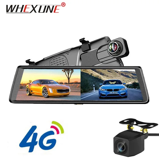 Best Value WHEXUNE 10" 4G Android car mirror video recorder GPS navigation ADAS Full HD 1080P dash cam rear view camera WiFi Bluetooth dvr