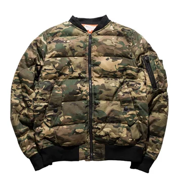 

Thick Winter Bomber Coat Men Stand Collar Military Jacket Plus Size 4XL 5XL Hip Hop Coats Camouflage 2020 Ma1