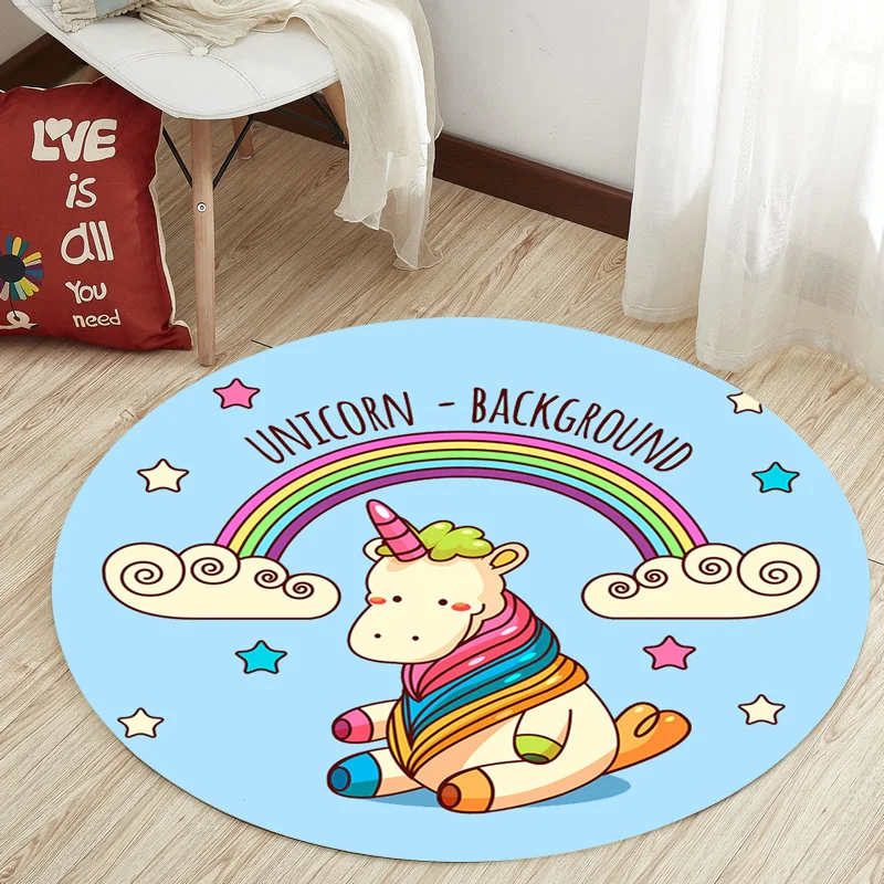 Nordic Unicorn Series Round Carpets for Living Room Area Rugs Computer Chair Floor Mat Child Cloakroom Rug Kids Tent Play Carpet Nordic Unicorn Series Round Carpets for Living Room Area Rugs Computer Chair Floor Mat Child Cloakroom Rug Kids Tent Play Carpet