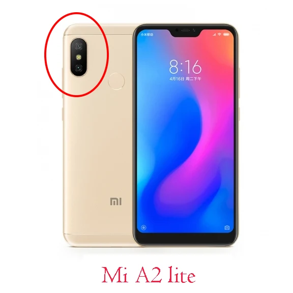 Mi A2 lite Задняя камера со стеклянным объективом для Xiao mi Red mi 5 6 6A plus pro/S2/Y2/Note 4 5 6/mi A1 A2 lite 8 SE/mi x 2 S/mi Max для детей 3, 7, 7A NOTE7 - Цвет: Mi A2 lite