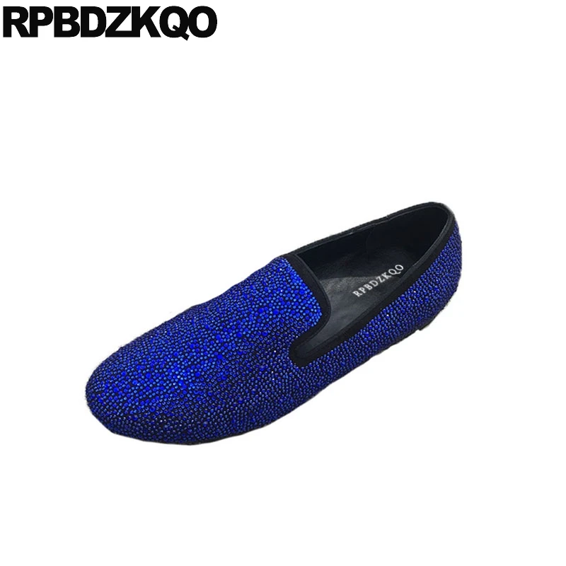 Camurça Preto Marca 11 Grande De Loafers Sapatos Deslizamento Na Decolagem Novos Strass Europeu 2018 Couro Pista Tamanho Apartamentos Moda Real Azul 46 Homens Clube gtA5AqPw