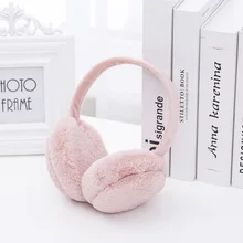 Новые дизайнерские зимние наушники для женщин, девочек и мальчиков, меховые наушники, теплые зимние наушники, E001-peach